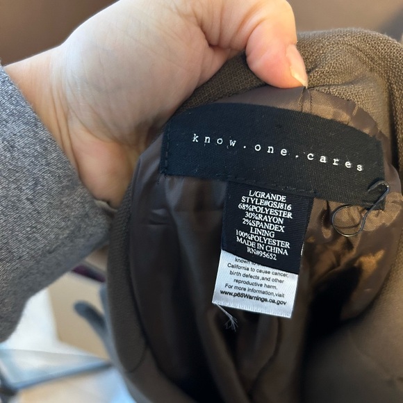 Know One Cares Olive Green Oversized Stretch Three Button Blazer - Picture 3 of 3